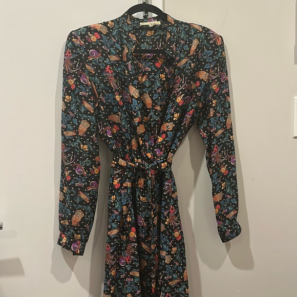 Anna Di Rossi Vintage Black Silk Long Sleeve Midi Dress - Picture 1 of 5